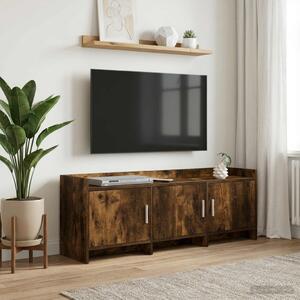 TV szekrény 130 x 33 x 47 cm Füstös Tölgy Szerelt Fa