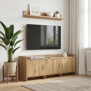TV szekrény 130 x 33 x 47 cm Kézműves Tölgy Szerelt Fa