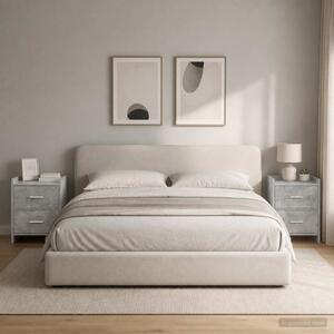 Éjjeliszekrények 2 db Betonszürke 40 x 30 x 60 cm Szerelt Fa