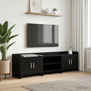 TV szekrény 168 x 33 x 47 cm Fekete Tölgy Szerelt Fa