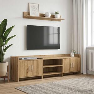 TV szekrény 168 x 33 x 47 cm Kézműves Tölgy Szerelt Fa