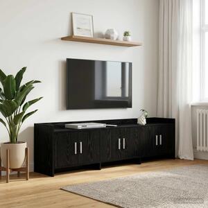 TV szekrény 168 x 33 x 47 cm Fekete Tölgy Szerelt Fa