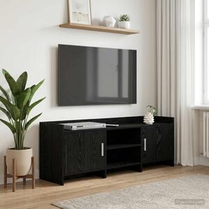 TV szekrény 130 x 33 x 47 cm Fekete Tölgy Szerelt Fa