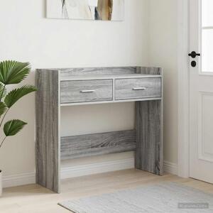 Konzolasztal Szürke Sonoma 90 x 35 x 80 cm Szerelt Fa