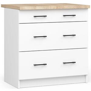 Konyhaszekrény fiókokkal 80 cm VERMINA - fehér