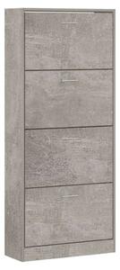 VidaXL betonszürke szerelt fa cipőszekrény 63x24x147 cm