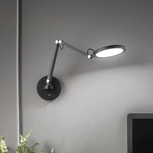 Fabas Luce Regina LED fali lámpa, fekete, CCT, fényerőszabályzó, állítható,, dimmelhető, Fekete, Hálószoba, fém, Modern