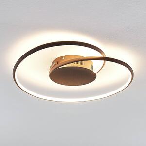 Lindby LED mennyezeti lámpa Joline, Ø 45 cm, rozsdabarna, fém, Barna / rozsda, Nappali / Étkező, fém, Modern