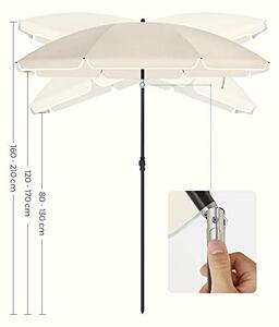 Napernyő 160 cm, Napvédelem UPF 50+, 30°-ban dönthető, talp nélkül, bézs 