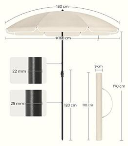 Napernyő 160 cm, Napvédelem UPF 50+, 30°-ban dönthető, talp nélkül, bézs 