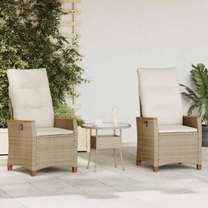 Fekvő Kerti Szék Beige és krém 64 x 57,5 x 112 cm polirattan