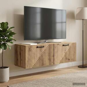 Fali TV szekrény 98 x 31 x 30 cm Kézműves Tölgy Szerelt Fa