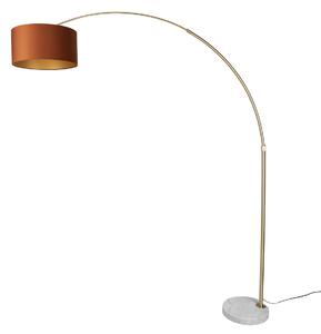 Acél állólámpa narancssárga búrával és arany belsővel 50 cm - XXL