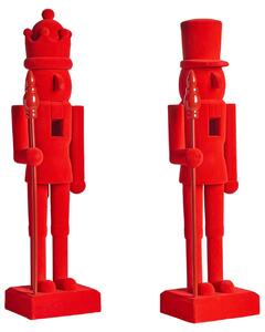 Kétdarabos dekorfigura szett FLATEY 40 cm Diótörő Piros