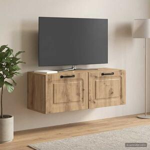 Fali TV szekrény 78,5 x 31 x 30 cm Kézműves Tölgy Szerelt Fa