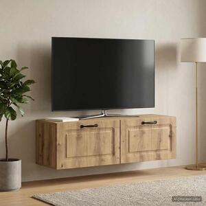 Fali TV szekrény 98 x 31 x 30 cm Kézműves Tölgy Szerelt Fa