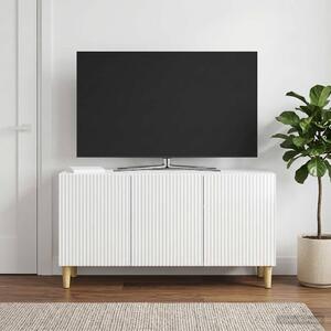 TV szekrény 99 x 34,5 x 50 cm Magasfényű Fehér Szerelt Fa