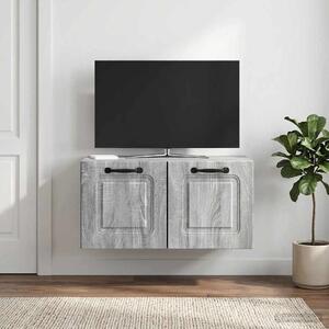Fali TV szekrény Szürke Sonoma 59,5 x 31 x 30 cm Szerelt Fa