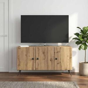 TV szekrény 99 x 34,5 x 50 cm Kézműves Tölgy Szerelt Fa