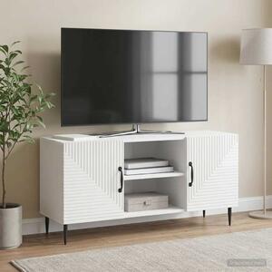 TV szekrény Magasfényű Fehér 102 x 34,5 x 50 cm Szerelt Fa