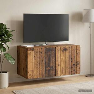 Fali TV szekrény 59,5 x 31 x 30 cm Antik Fa Szerelt Fa