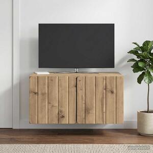 Fali TV szekrény 59,5 x 41 x 30 cm Kézműves Tölgy Szerelt Fa