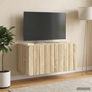 Fali TV szekrény 59,5 x 31 x 30 cm Sonoma Tölgy Szerelt Fa
