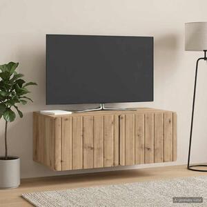 Fali TV szekrény 78,5 x 41 x 30 cm Kézműves Tölgy Szerelt Fa