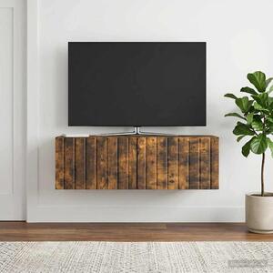 Fali TV szekrény 98 x 31 x 30 cm Füstös Tölgy Szerelt Fa