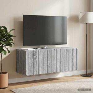 Fali TV szekrény 78,5 x 31 x 30 cm Szürke Sonoma Szerelt Fa