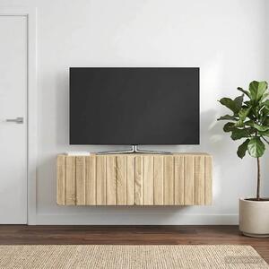 Fali TV szekrény 98 x 31 x 30 cm Sonoma Tölgy Szerelt Fa