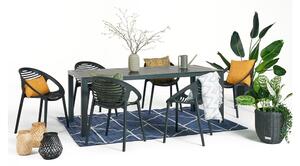 Joanna fekete 6 személyes kerti étkezőszett székekkel és Viking asztallal, 90 x 205 cm - Bonami Selection