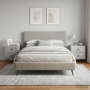 Éjjeliszekrény 2 db Betonszürke 43 x 34,5 x 47,5 cm Szerelt Fa