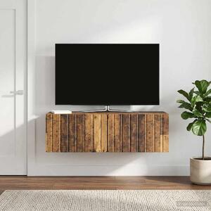 Fali TV szekrény 98 x 31 x 30 cm Antik Fa Szerelt Fa