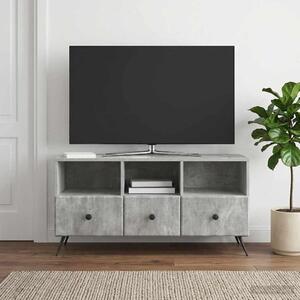 TV szekrény fiókkal Betonszürke 102 x 34,5 x 50 cm Szerelt Fa