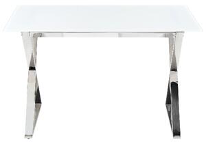 Fehér és ezüst étkezőasztal 120 x 70 cm ATTICA