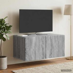 Fali TV szekrény 59,5 x 41 x 30 cm Szürke Sonoma Szerelt Fa