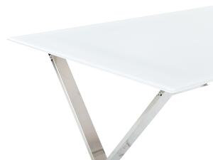 Fehér és ezüst étkezőasztal 120 x 70 cm ATTICA