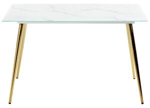 Fehér és arany márványhatású étkezőasztal 120 x 70 cm MULGA