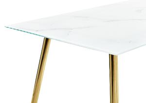Fehér és arany márványhatású étkezőasztal 120 x 70 cm MULGA