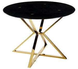 Fekete és arany kerek étkezőasztal ⌀ 105 cm BOSCO