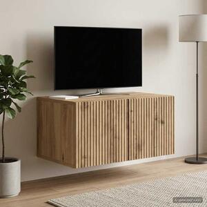 Fali TV szekrény 59,5 x 41 x 30 cm Kézműves Tölgy Szerelt Fa
