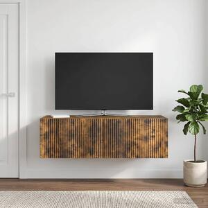 Fali TV szekrény 98 x 41 x 30 cm Füstös Tölgy Szerelt Fa