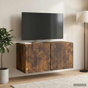 Fali TV szekrény 59,5 x 31 x 30 cm Füstös Tölgy Szerelt Fa