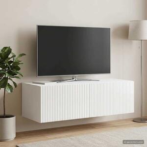 Fali TV szekrény 98 x 41 x 30 cm Magasfényű Fehér Szerelt Fa