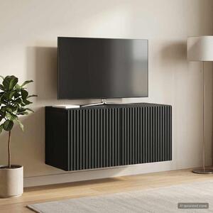 Fali TV szekrény 59,5 x 31 x 30 cm Fekete Szerelt Fa