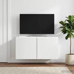 Fali TV szekrény 59,5 x 31 x 30 cm Magasfényű Fehér Szerelt Fa
