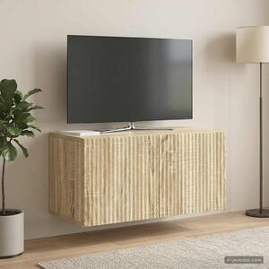 Fali TV szekrény 59,5 x 31 x 30 cm Sonoma Tölgy Szerelt Fa