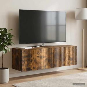 Fali TV szekrény 98 x 31 x 30 cm Füstös Tölgy Szerelt Fa