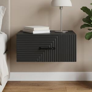 Fali éjjeli szekrény Fekete 49 x 34,5 x 20 cm Szerelt Fa